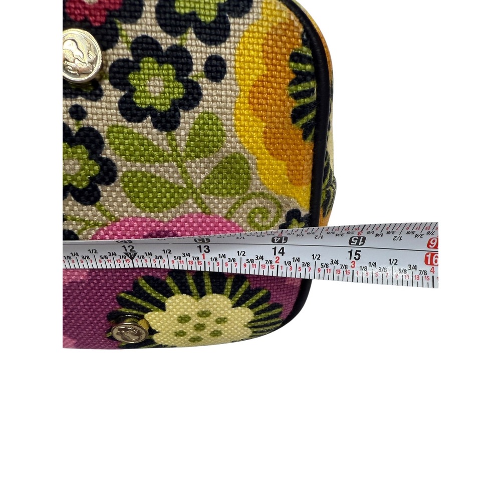 Spartina 449 Daufuskie Island Floral Canvas Leather Structured Market Tote Bag - Picture 3 of 9